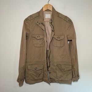 Vince Jacket Women's SM Tan Utility Stonewashed Cargo Military